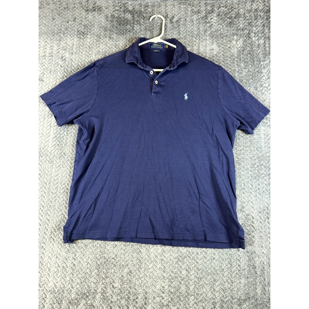 Polo Ralph Lauren Polo Shirt Mens Large Blue Classic Fit Resort Wear Tennis Golf